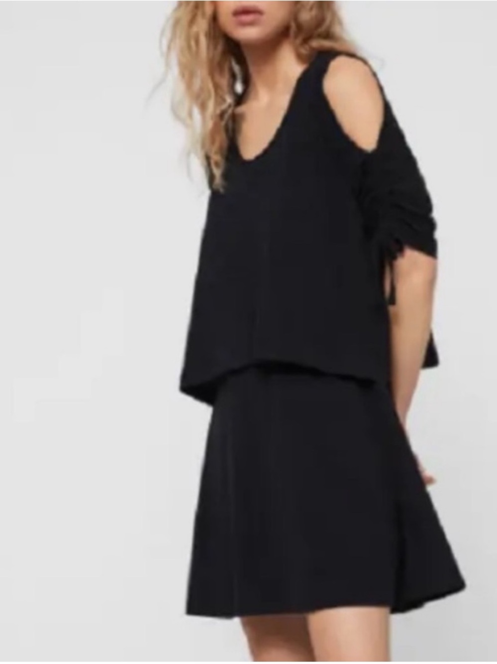 ALLSAINTS Mini Dress Black T-shirt XS/Small Cotton
